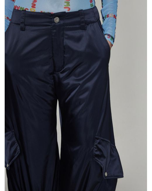 J.W. Anderson Blue Nylon Cargo Trousers
