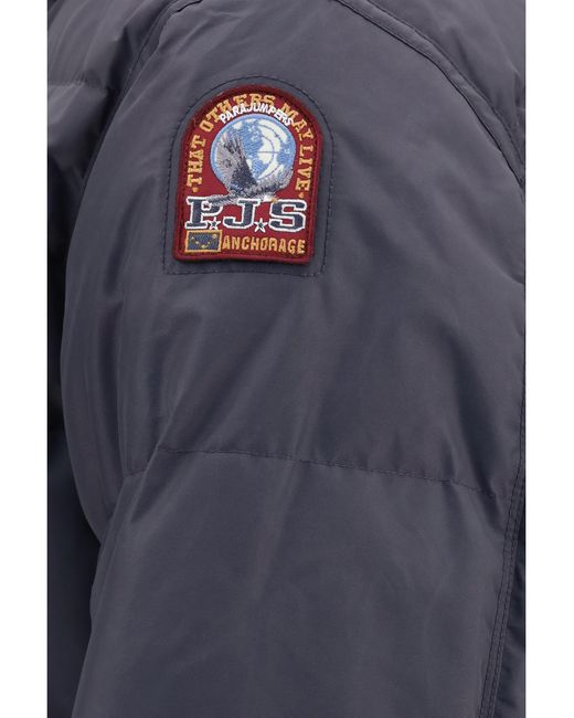 Parajumpers Blue Down Jacket Warmhali Polyamide Padded for men