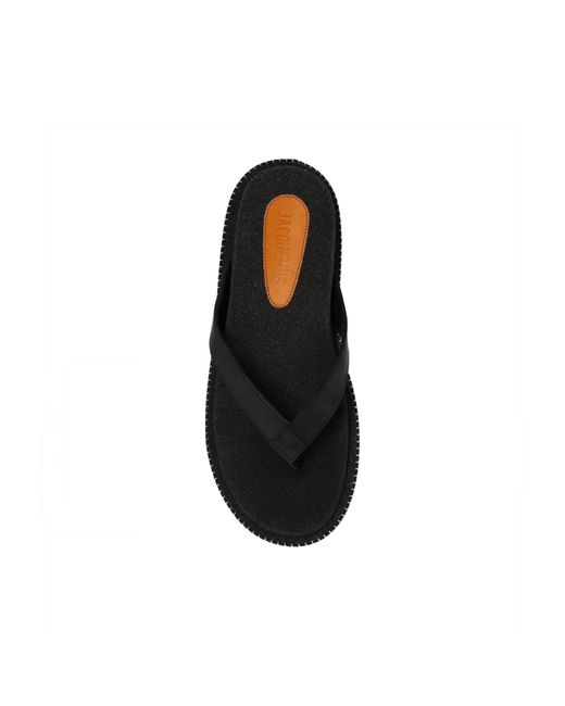 Jacquemus Black Flip Flops Slides for men