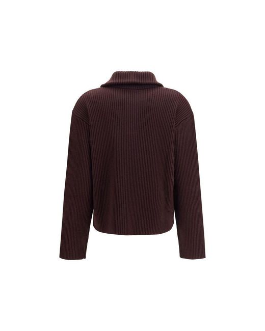 Courreges Purple Brown Wool Oves Aries Sweatshirt