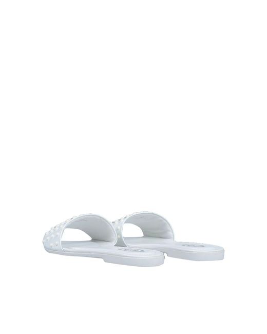 Tod's White Tods Gomma Studded Sandals