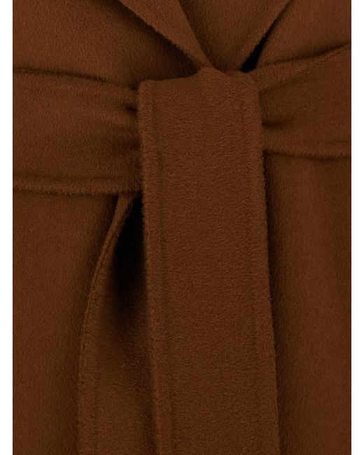 Max Mara Brown Coat Wool-Cashmere Blend