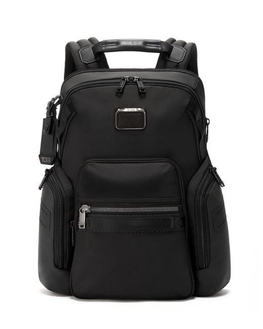 Tumi Black Alpha Bravo Navigation Backpack for men