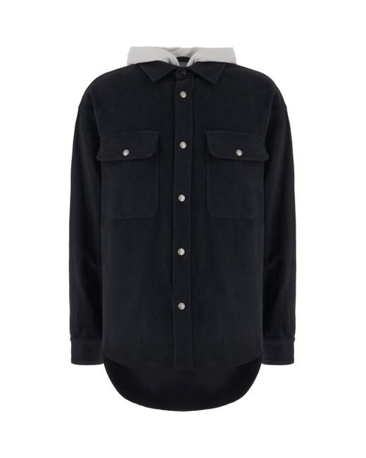 Palm Angels Blue Midnight Cotton Oversize Shirt for men