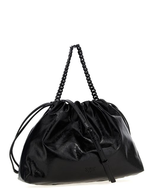 Pinko Black Chain Handle Tote Shoulder Bag