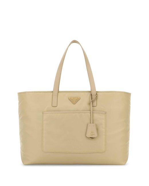Prada Natural Sand Re-nylon Large Re-edition 1978 Shopping Bag