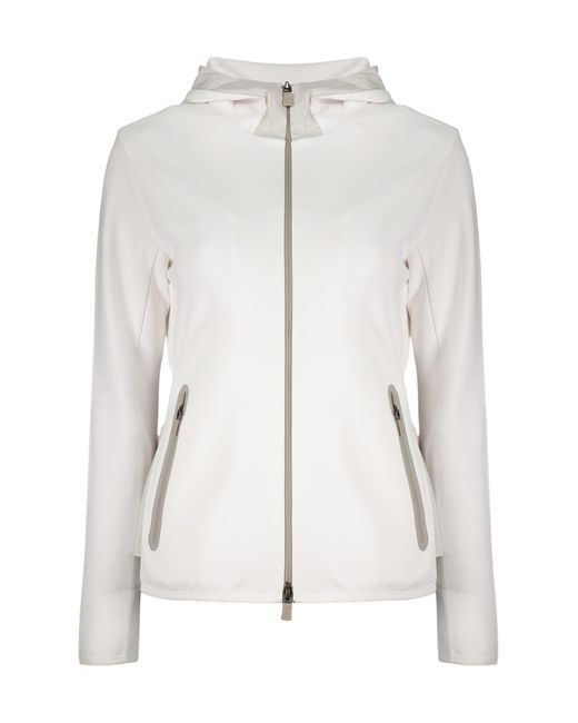 Herno White Technical Fabric Hooded Jacket