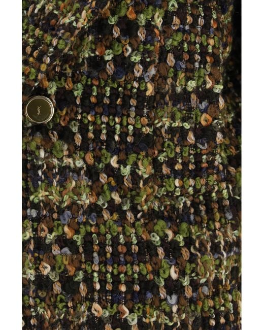 Saint Laurent Green Tweed Single-Breasted Jacket