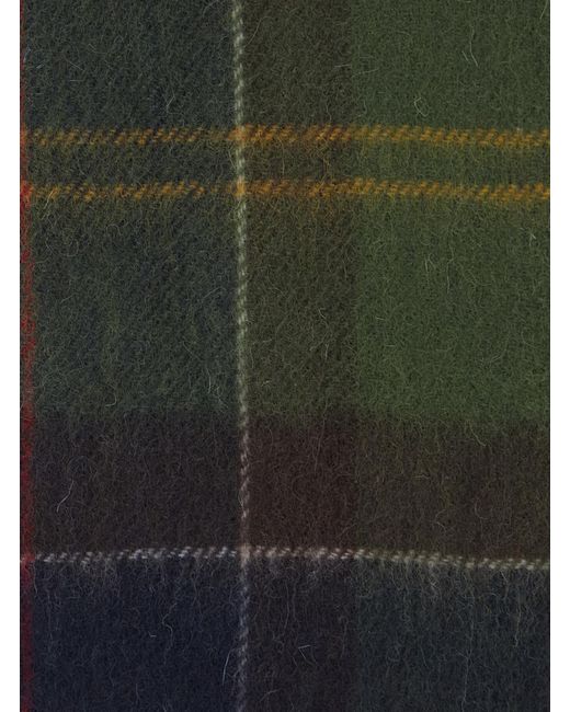 Barbour Green Scarf Tartan Acrylic