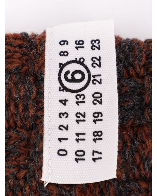 MM6 by Maison Martin Margiela Brown Wool Blend Scarf With Distressed Effect for men