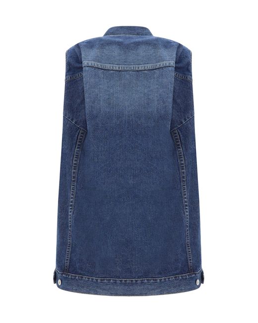 Sacai Blue Oversized Denim Vest For