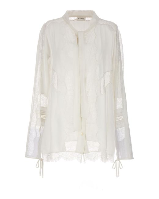 P.A.R.O.S.H. White Lace Shirt Shirt, Blouse