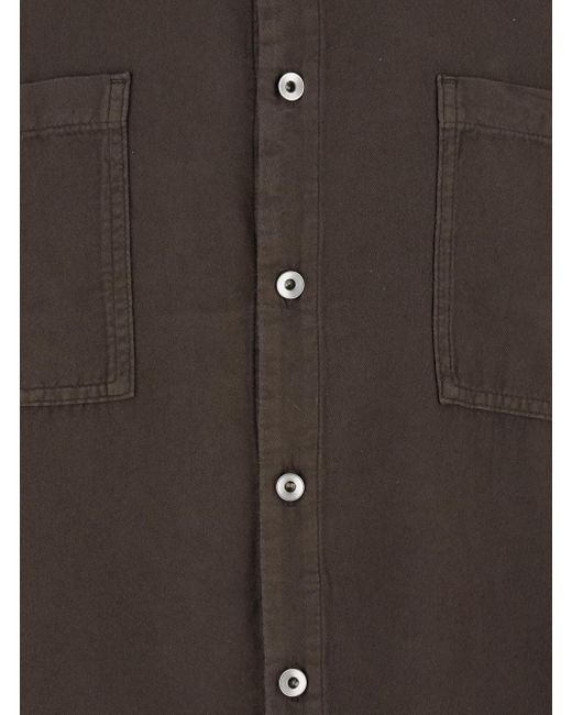 Rick Owens Black Classic Collar Shirt With Lace Detail for men