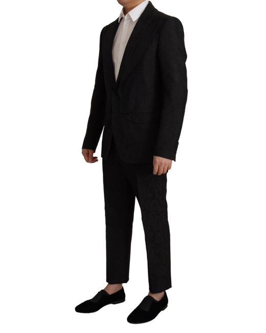 Dolce & Gabbana Black Polyester Formal 2 Piece Martini Suit for men