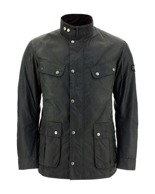 Barbour Gray Waxed Cotton Jacket Duke Wax for men