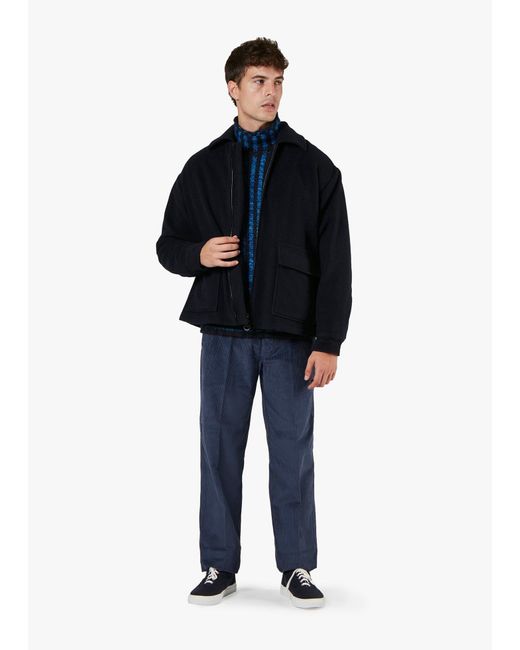 Doppiaa Blue Aartemide Wool Jacket for men