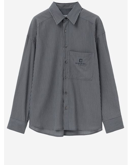 Wooyoungmi Gray Cotton-Blend Striped Shirt Cupro for men