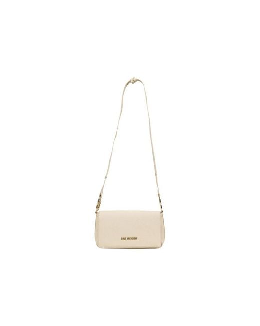 Love Moschino White Beige Polyethylene Handbag