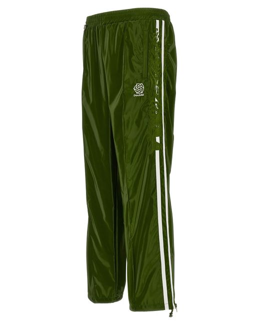 Doublet Green Laminate Track Joggers for men