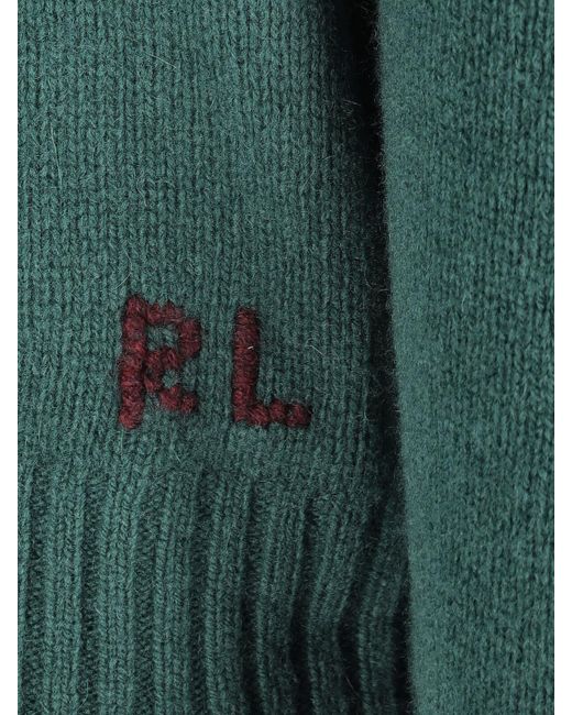 Ralph Lauren Green Knit Sweater With Ribbed Details for men