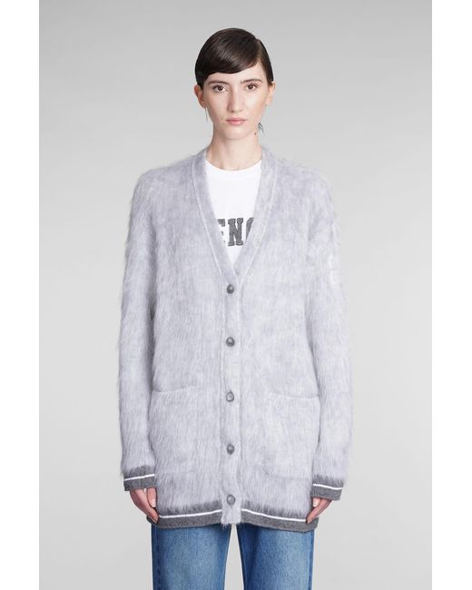 Givenchy White Cardigan In Grey Wool