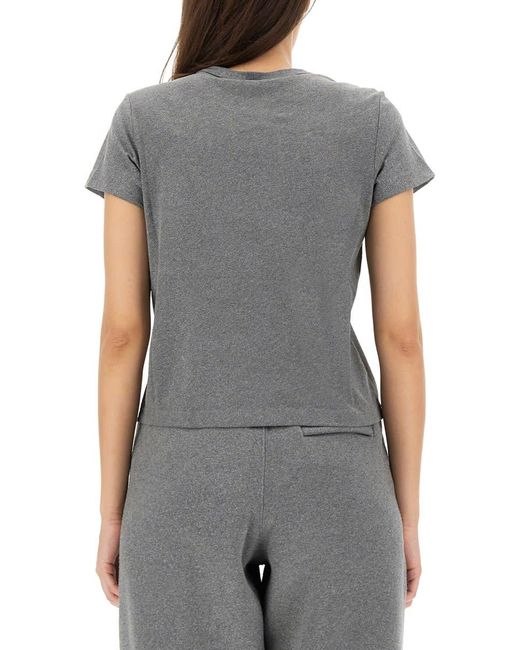 T By Alexander Wang Gray T-Shirt With Logo