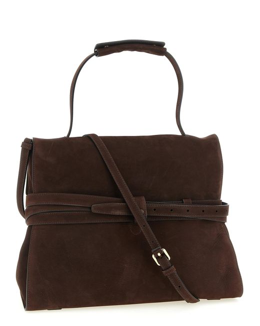 Moschino Brown 'Tie Me' Shoulder Bag