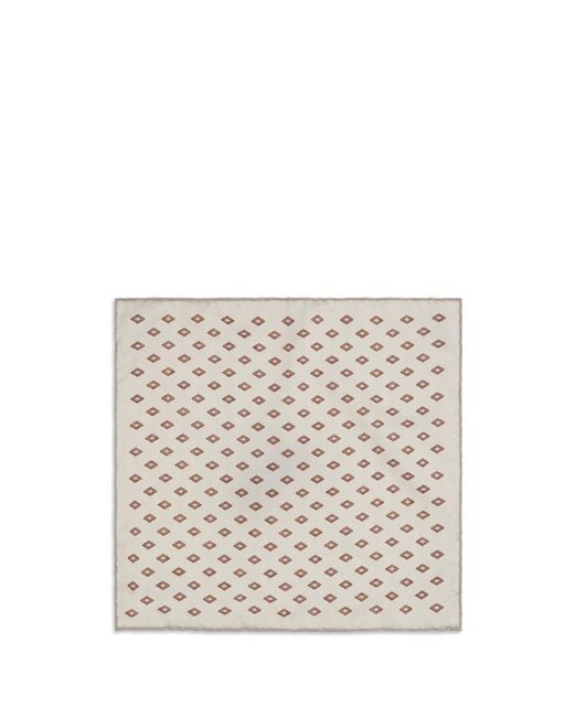 Brunello Cucinelli White Silk Pochette Scarf for men
