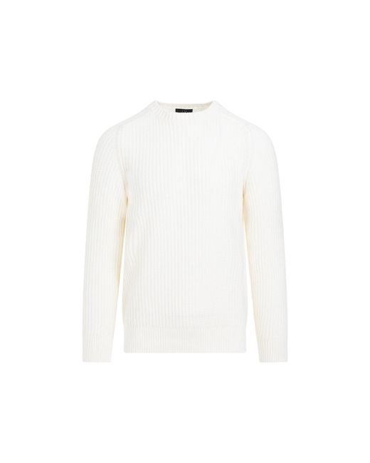 Dunhill White Off- Open Knit Cotton Pullover for men