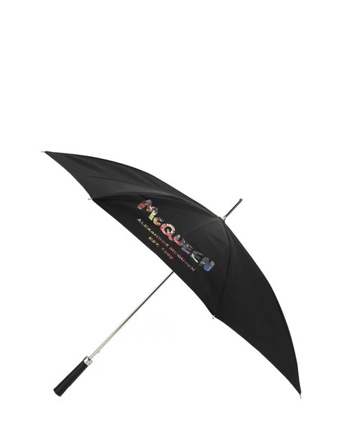 Alexander McQueen Black Nylon Umbrella