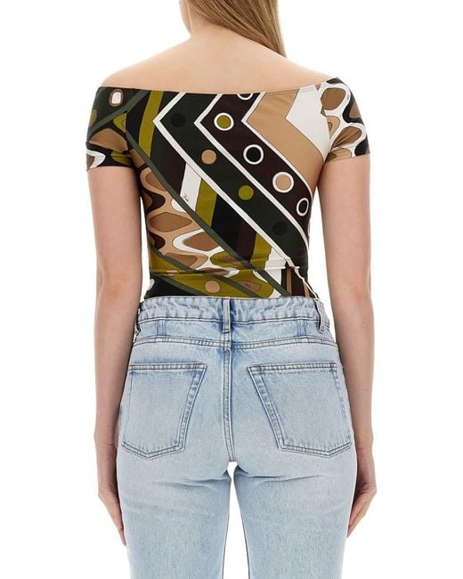 Emilio Pucci Blue Vivara Print Top