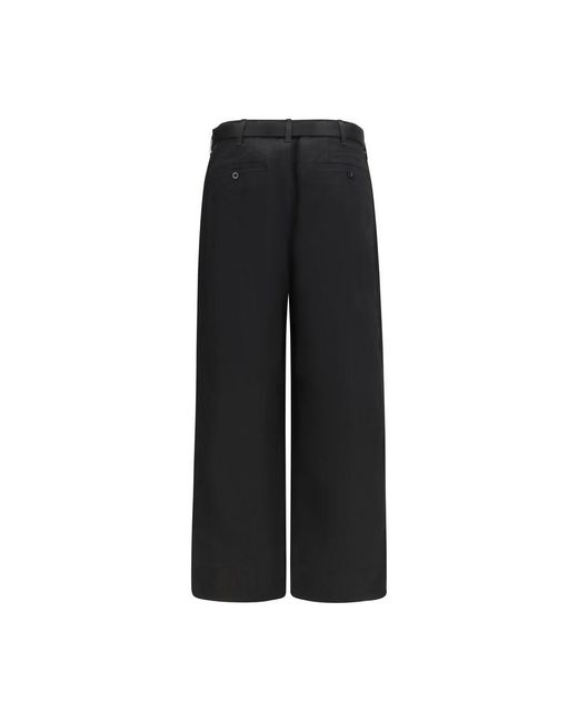 Sacai Black Cotton Chino Pants for men