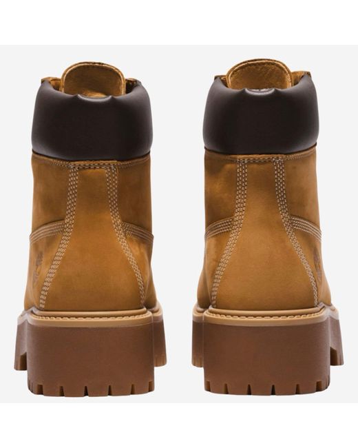 Timberland Brown Stone Street Leather Platform Ankle Boots
