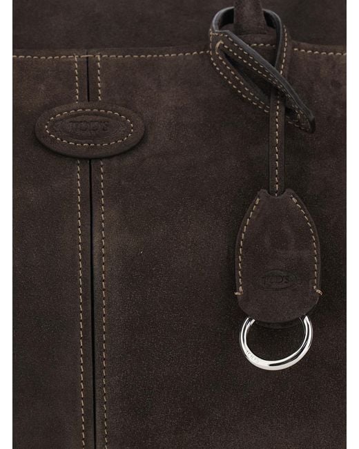 Tod's Black Shoulder Bag With Leather Handles, Calfskin