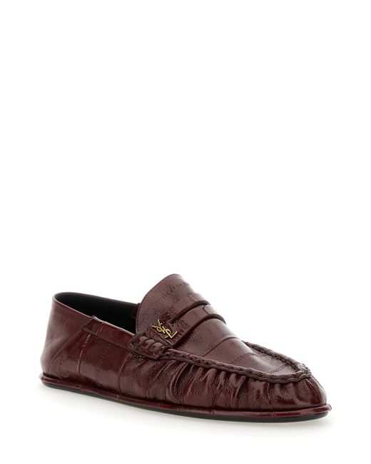 Saint Laurent Le Loafer Bordeaux Loafers With Cassandre in