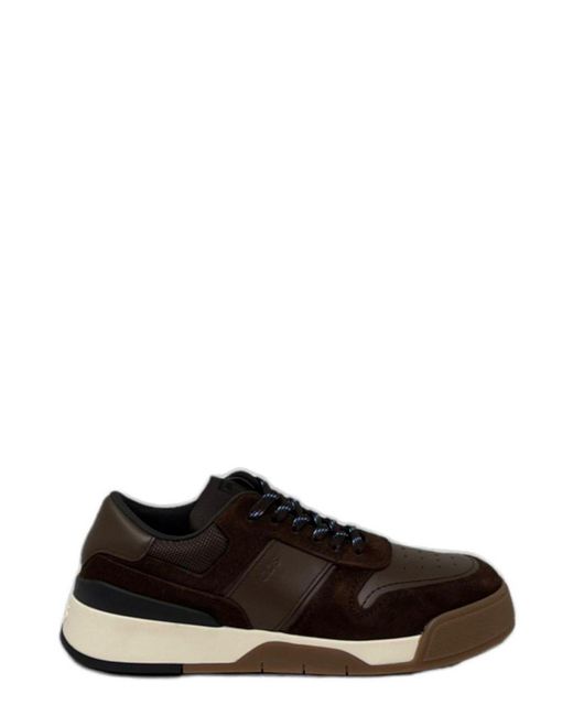 Tod's Leather Logo-embossed Panelled Lace-up Sneakers in Brown (Black ...