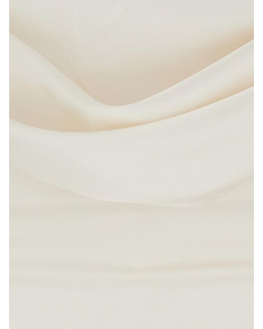 ROTATE BIRGER CHRISTENSEN White Long Sleeveless Dress Polyester