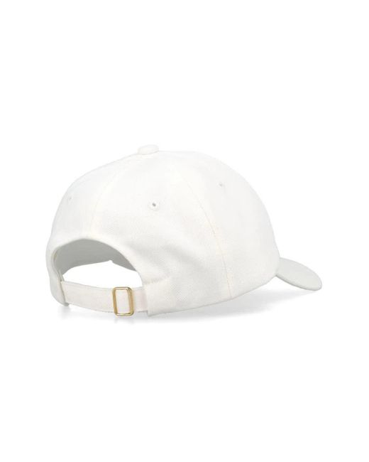 Casablancabrand White Baseball Hat With Front Logo