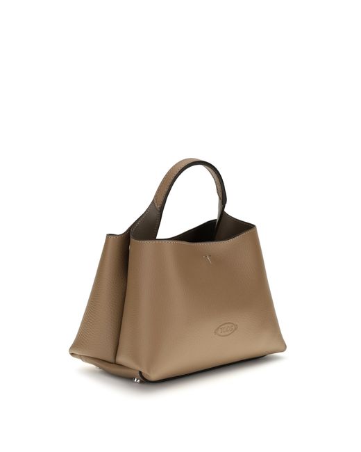 Tod's Metallic Micro Leather Handbag Cappuccino Calf (Bos Taurus) Handbags
