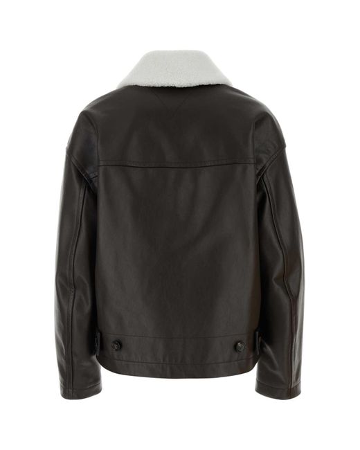 Bottega Veneta Black Leather Jackets