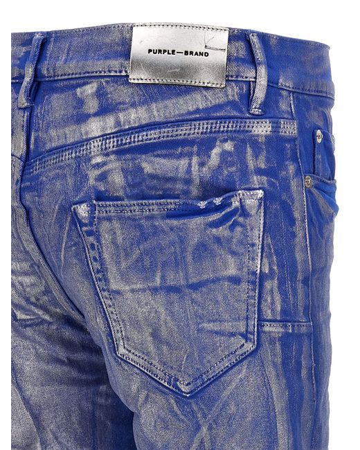 Purple Brand Silver Foil Flare Jeans in Blue for Men | Lyst UK