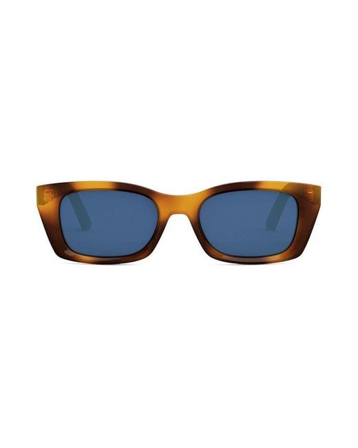 Dior Blue Sunglasses Rectangle Full Rim, Honey Havana Frame And Lens Midnights3I26B0