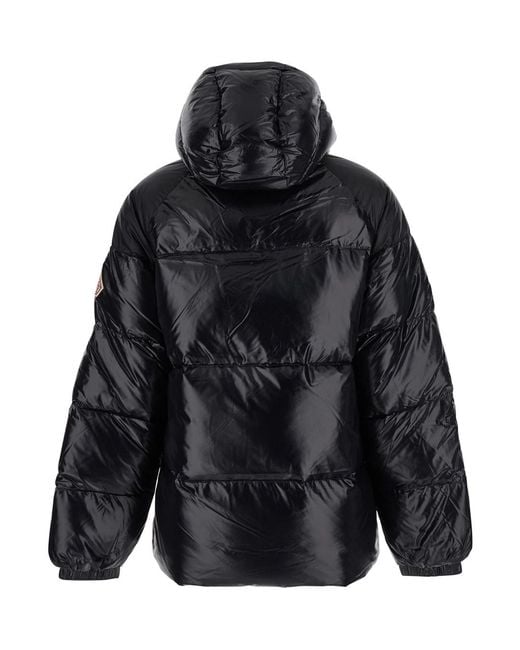 Pyrenex Black Down Jacket With Hood And Front Zip Closure. Tech Fabric