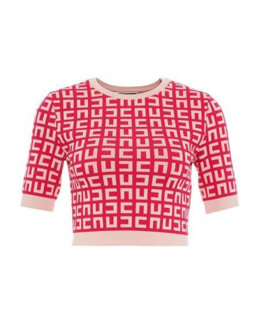 Elisabetta Franchi Short Sweater With Crew Neck, Shoulder Pads And
