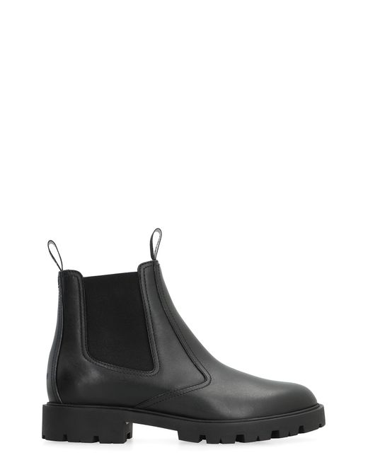 Céline Black Leather Chelsea Boots With Shearling Lining for men