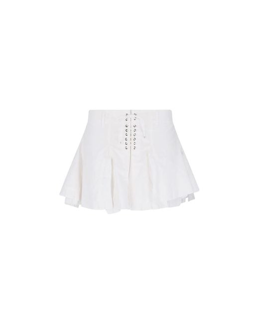 Ludovic de Saint Sernin White Pleated Mini Skirt