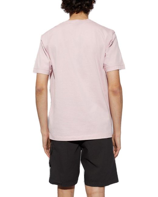 Stone Island Pink T-shirt With Logo, for men