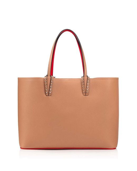 Christian Louboutin Brown Cabata Bag In Leather With Spikes