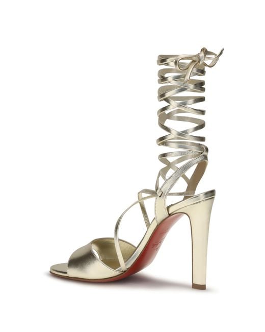 Christian Louboutin Metallic Fanny Randa Sandals Lamb Ovis Aries