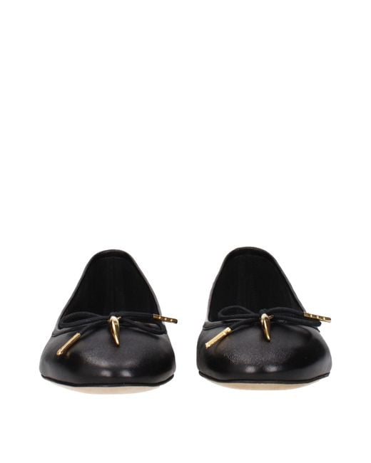 Chloé Black Leather Ballet Flats
